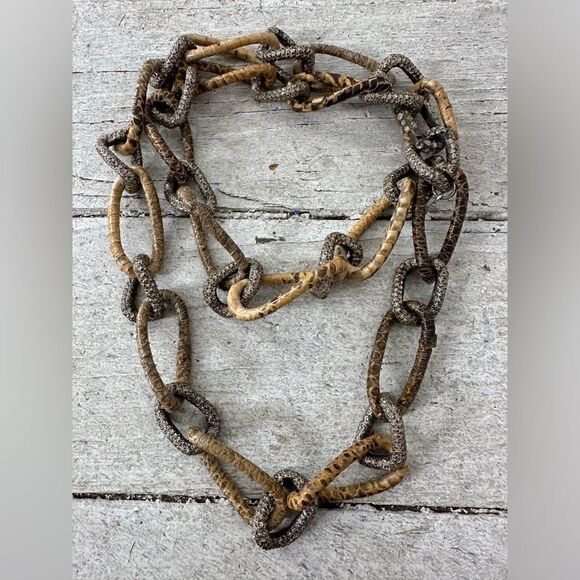 Vintage Chain Link Mix Print Infinity Necklace - Picture 3 of 10